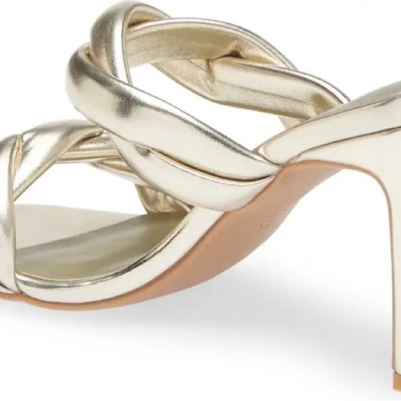 OPEN Edit Remy Twist Gold Sandal Heels Size 8 - Picture 10 of 10